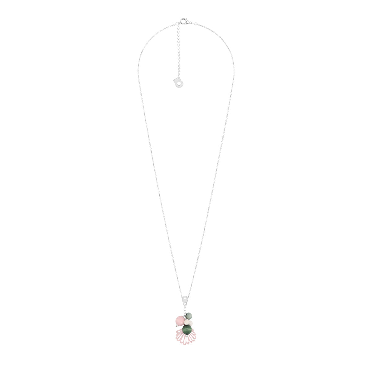 Simpukka pendant, green and pink