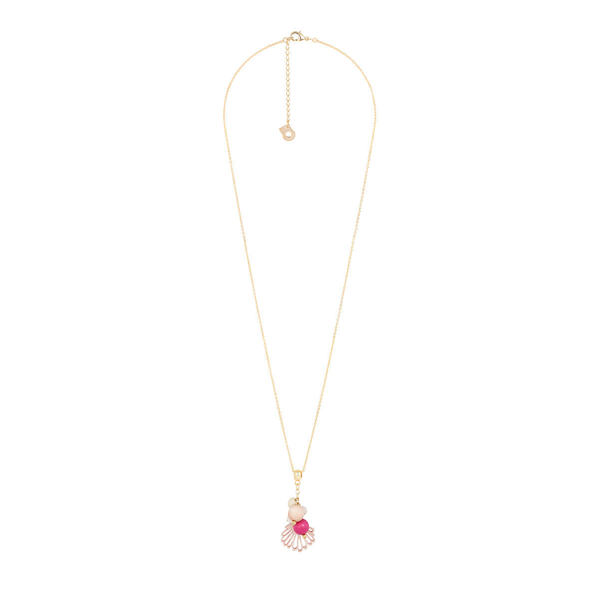 Simpukka pendant, pink/gold
