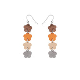 Niittylemmikki earrings, brown and orange