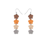 Niittylemmikki earrings, brown and orange