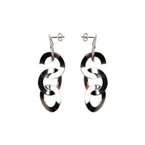 Flow earrings, silver