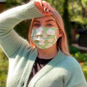 Lemmikki cloth face mask, 2 pcs, green-pink