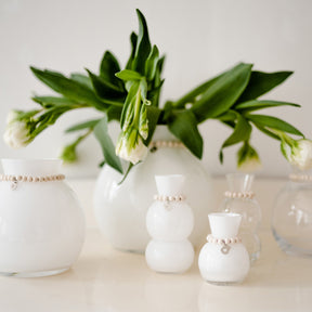 Kupla glass vase, white, 14 cm