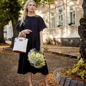 Laura basket bag, ecru and brown